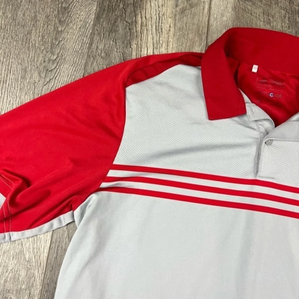 Adidas‎ Mens Red Stripe Polo Top